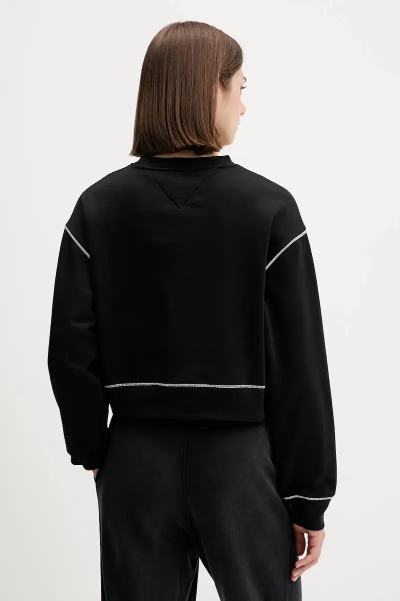 felpa donna colore nero con applicazione DW0DW21587 miniatura 3