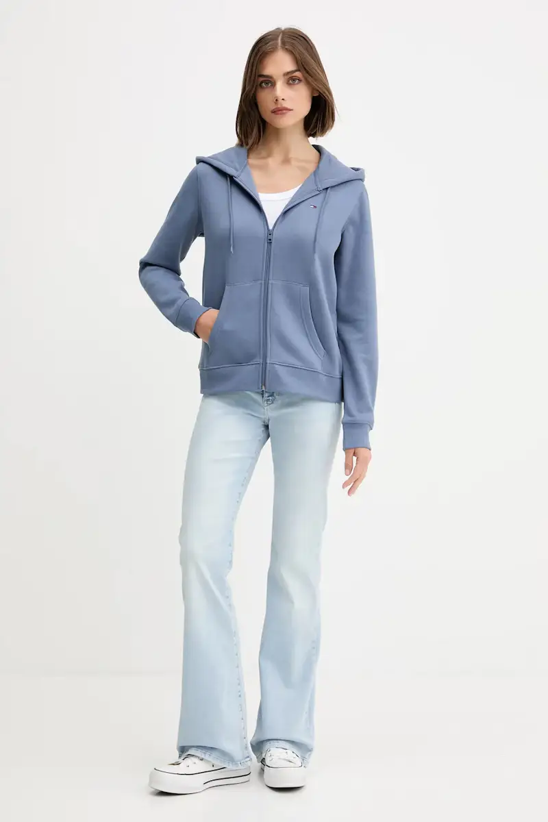 felpa donna colore nero con cappuccio DW0DW19729 Blu miniatura 2