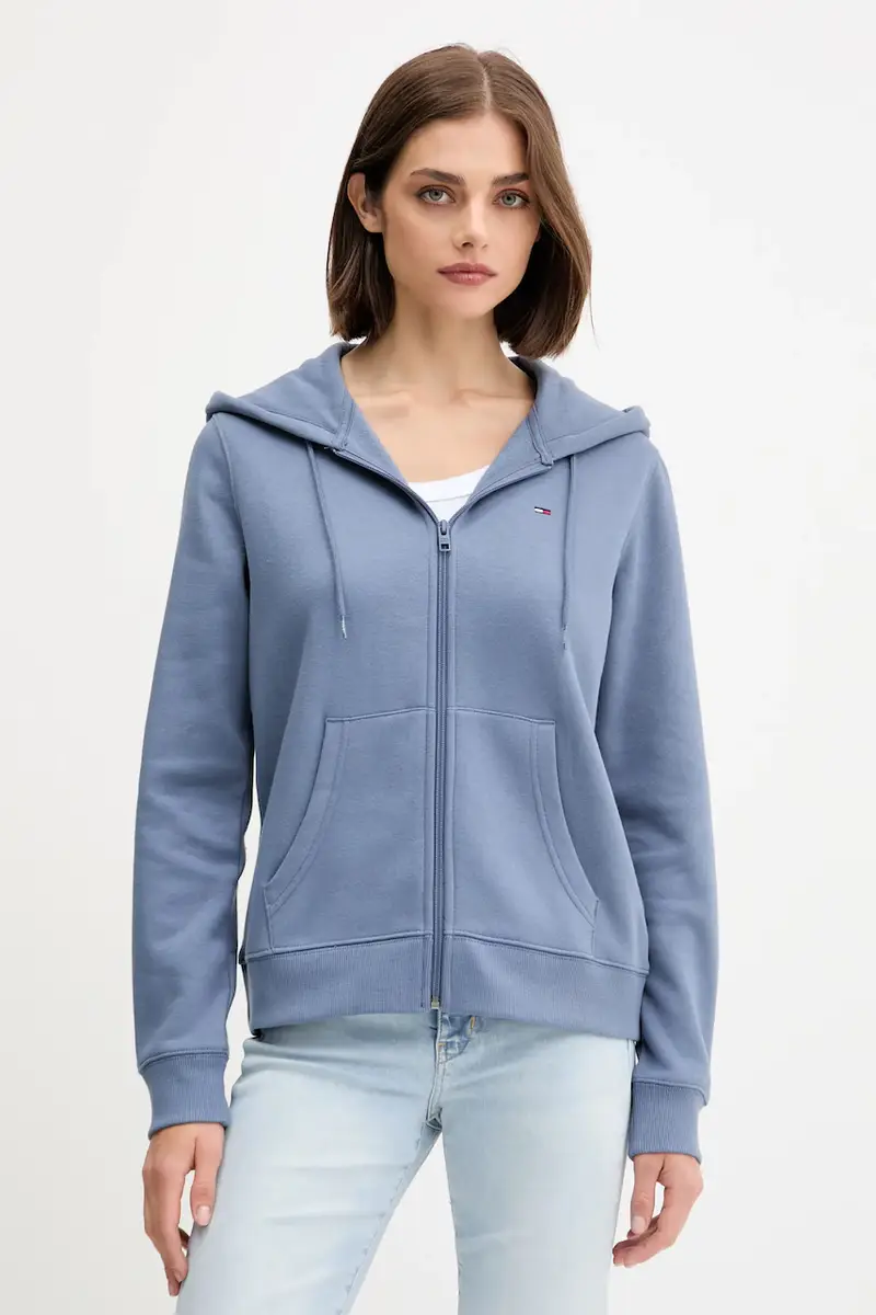 felpa donna colore nero con cappuccio DW0DW19729 Blu