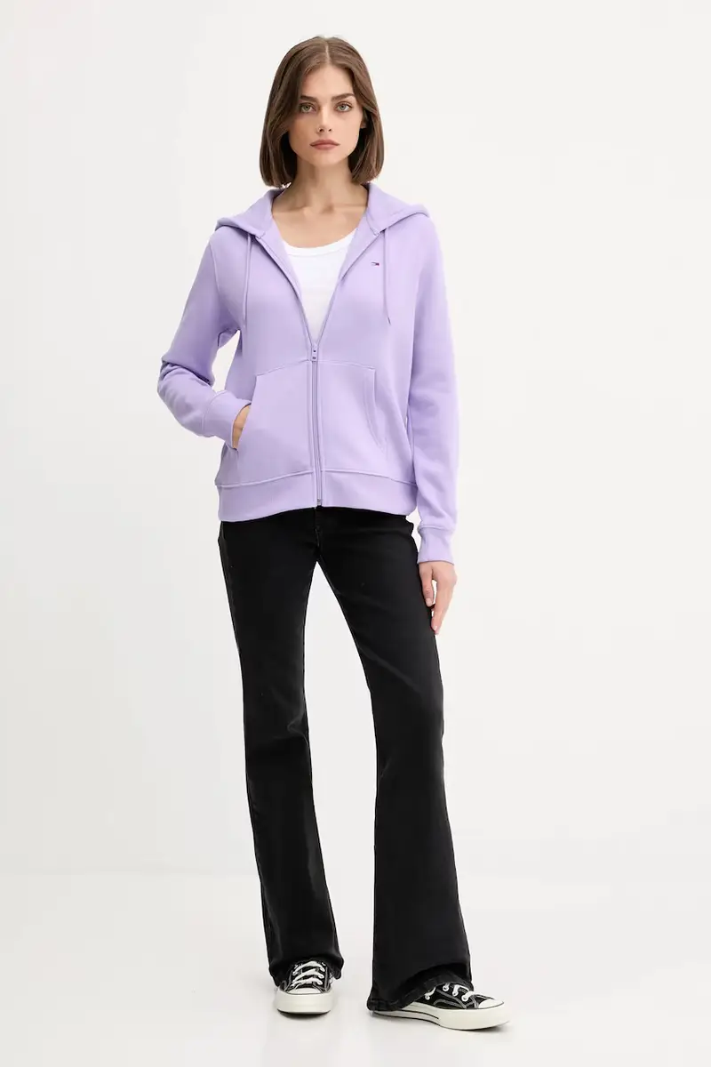 felpa donna colore nero con cappuccio DW0DW19729 Violetto miniatura 2