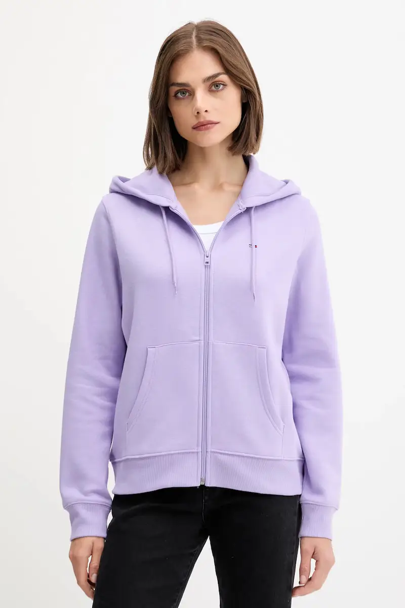 felpa donna colore nero con cappuccio DW0DW19729 Violetto