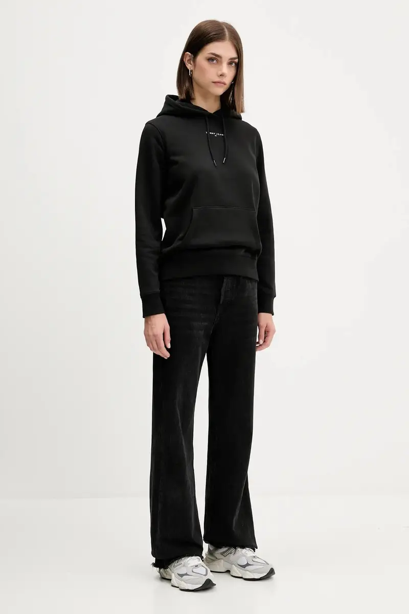 felpa donna colore nero con cappuccio DW0DW21963 miniatura 2