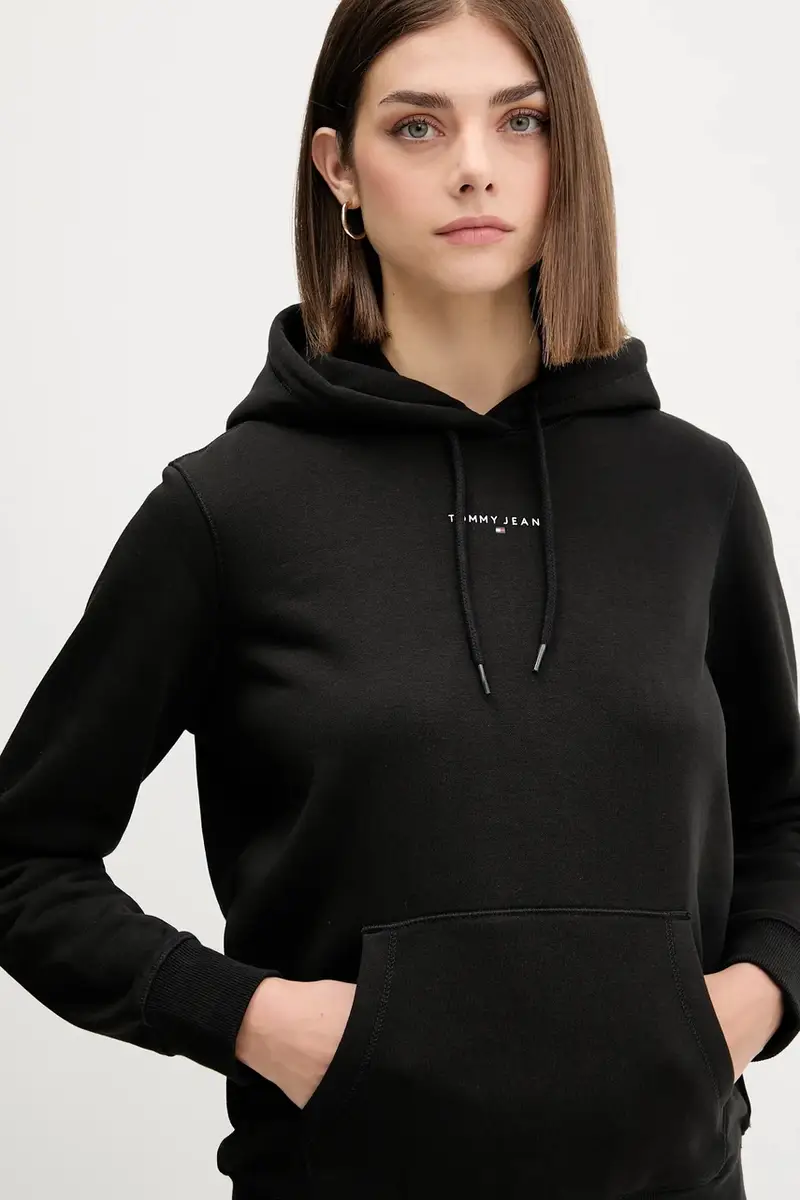 felpa donna colore nero con cappuccio DW0DW21963 miniatura 4