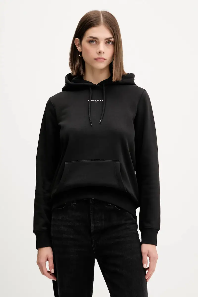 felpa donna colore nero con cappuccio DW0DW21963