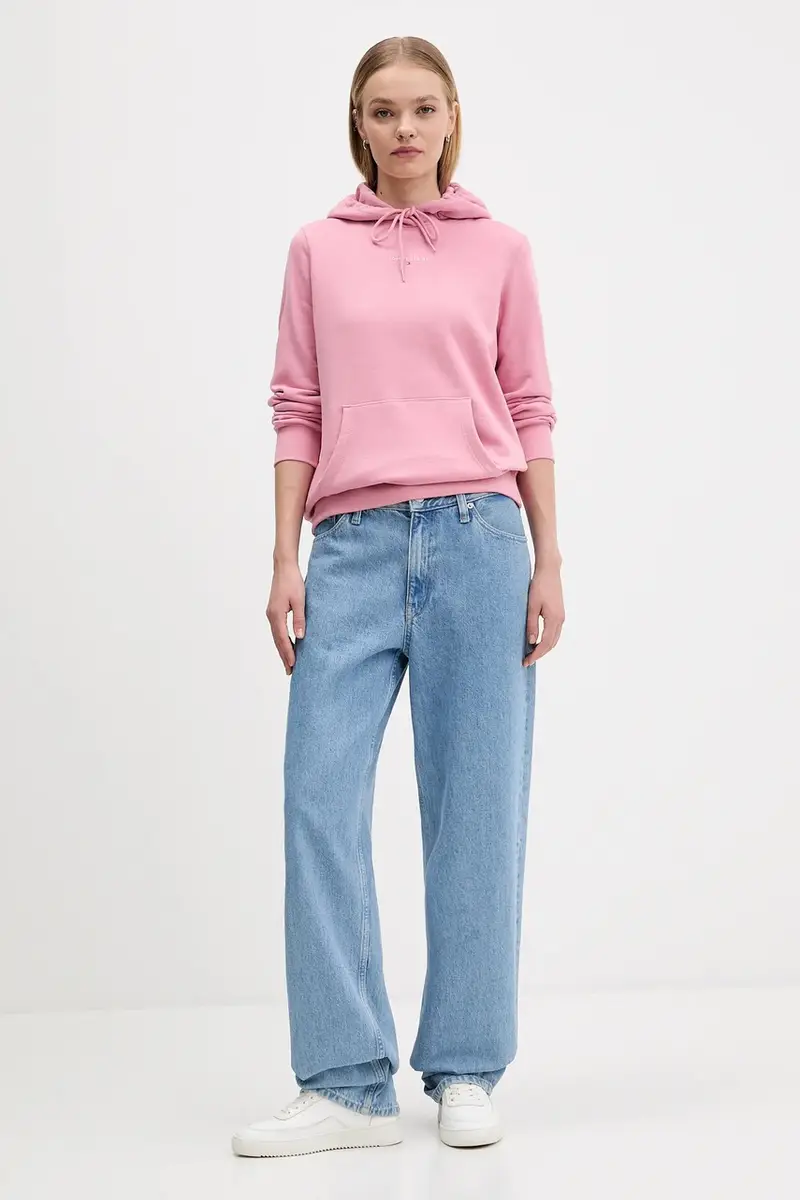 felpa donna colore rosa con cappuccio DW0DW21963 miniatura 2