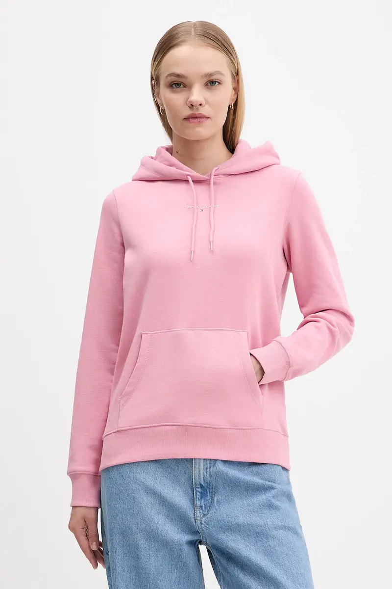 felpa donna colore rosa con cappuccio DW0DW21963
