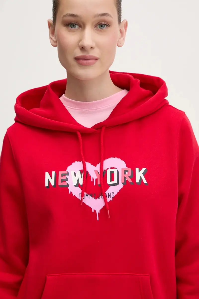 felpa donna colore rosso con cappuccio DW0DW21771 miniatura 4