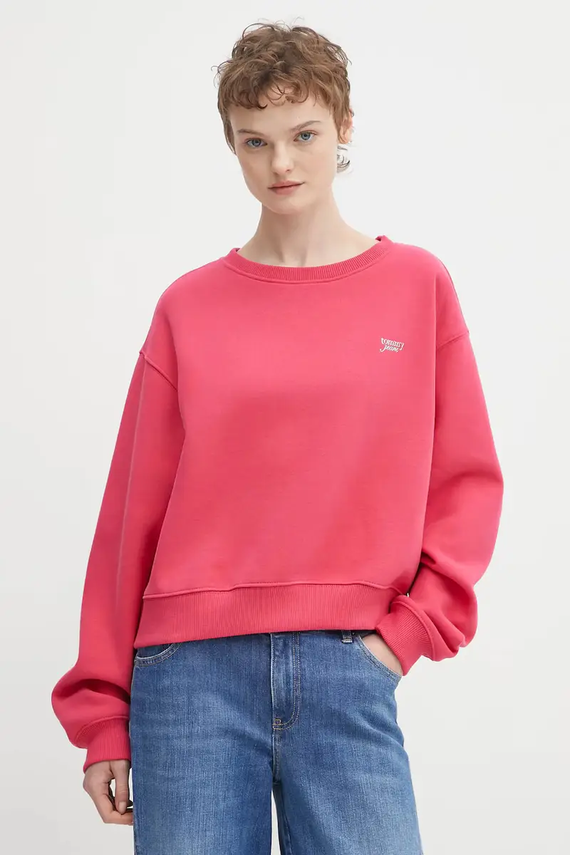 felpa donna colore rosso DW0DW21961 Rosa