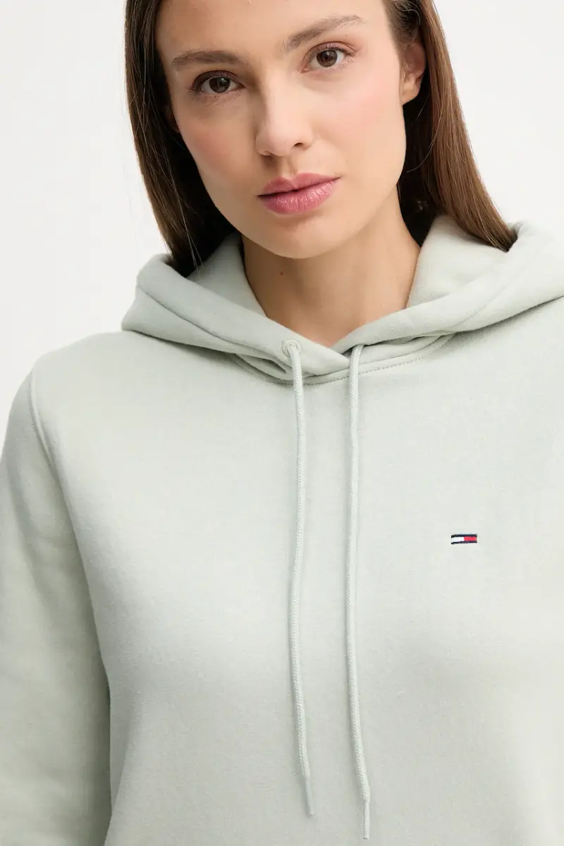 felpa donna colore verde con cappuccio DW0DW19958 miniatura 3