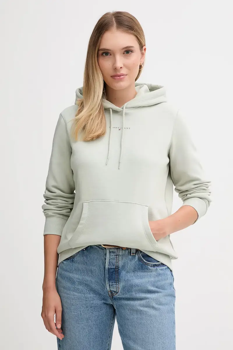 felpa donna colore verde con cappuccio DW0DW21963