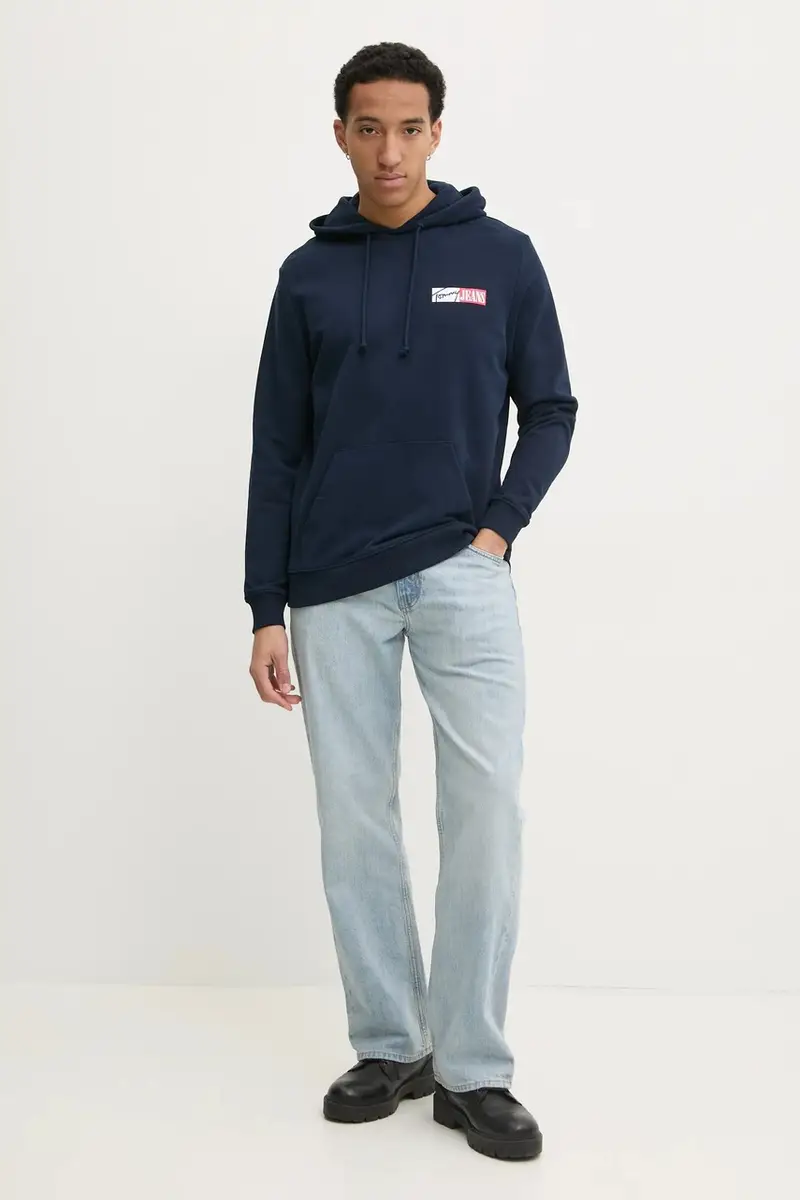 felpa in cotone bambino/a uomo colore blu navy con cappuccio DM0DM20257 miniatura 2