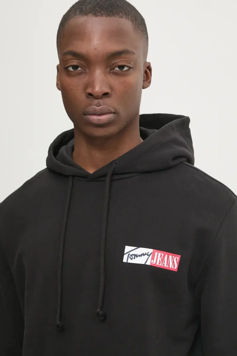 felpa in cotone bambino/a uomo colore nero con cappuccio DM0DM20257 miniatura 4