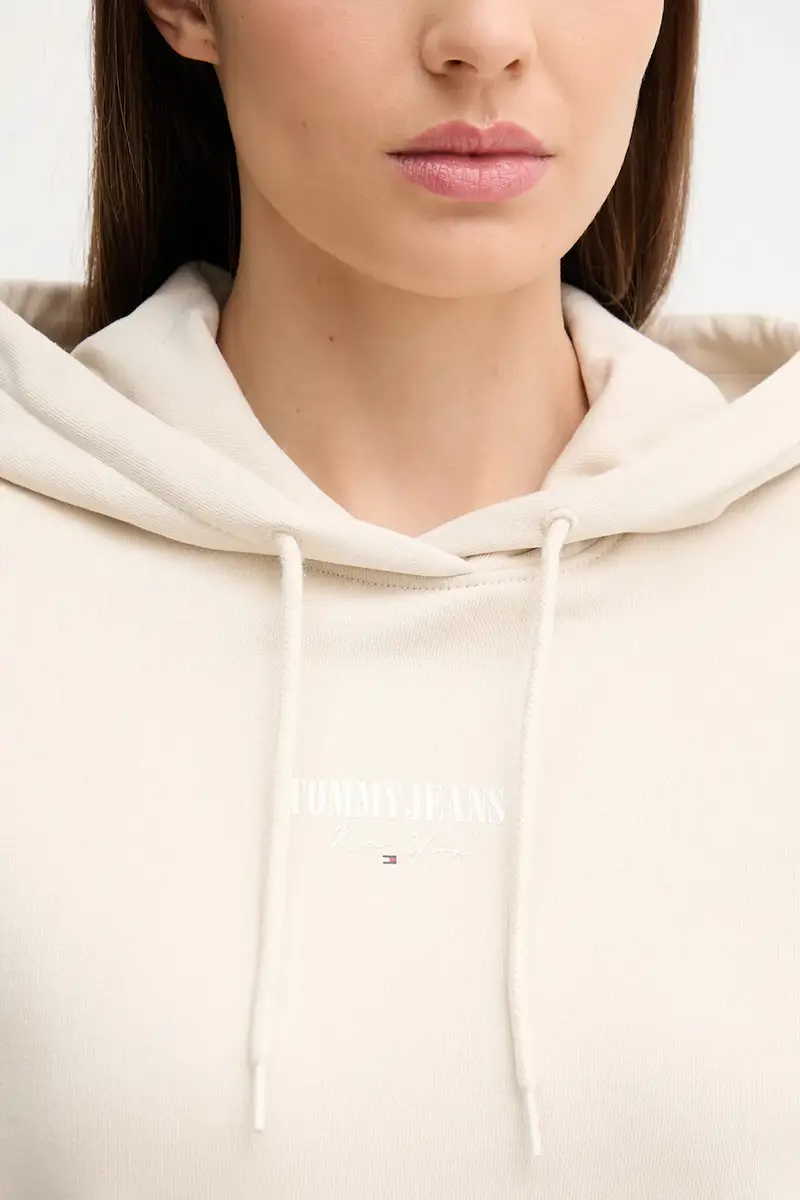 felpa in cotone donna colore beige con cappuccio DW0DW20943 miniatura 4