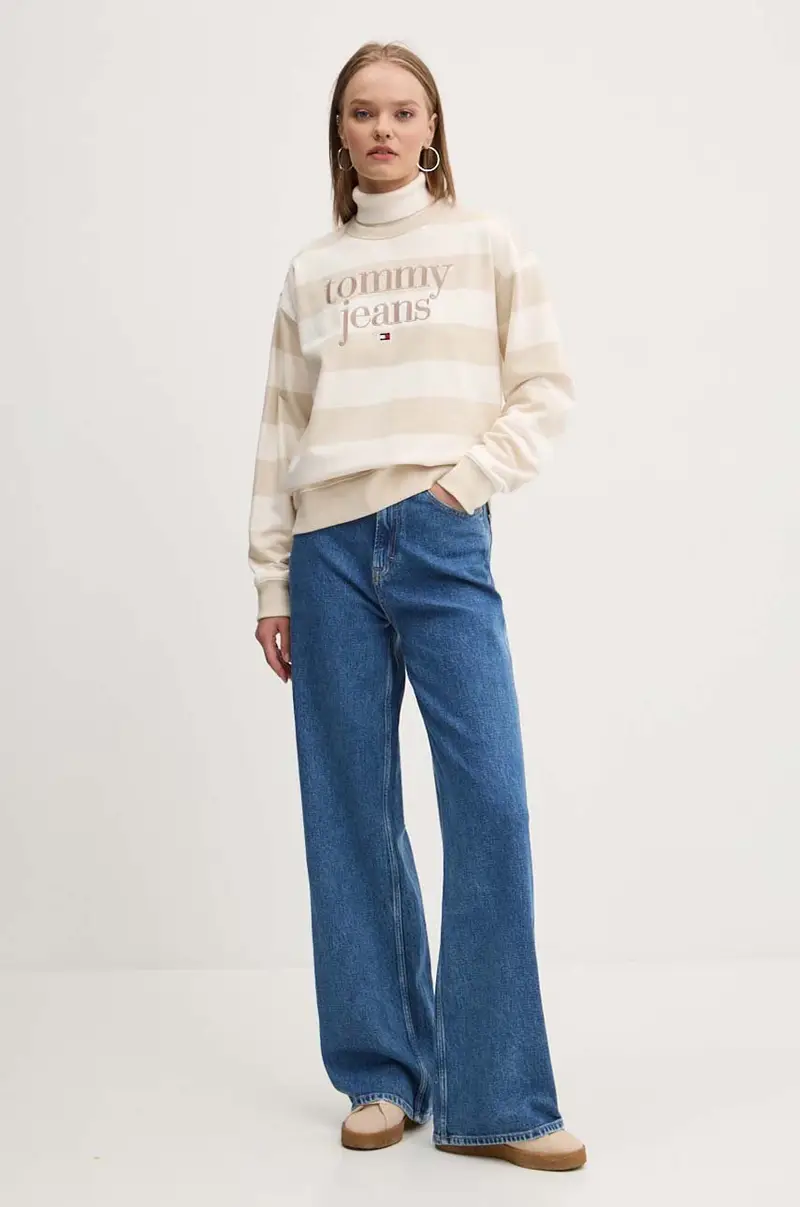 felpa in cotone donna colore beige DW0DW19041 miniatura 2