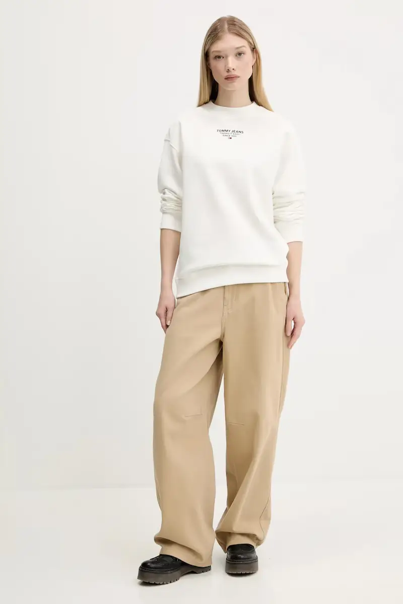 felpa in cotone donna colore beige DW0DW21368 miniatura 2