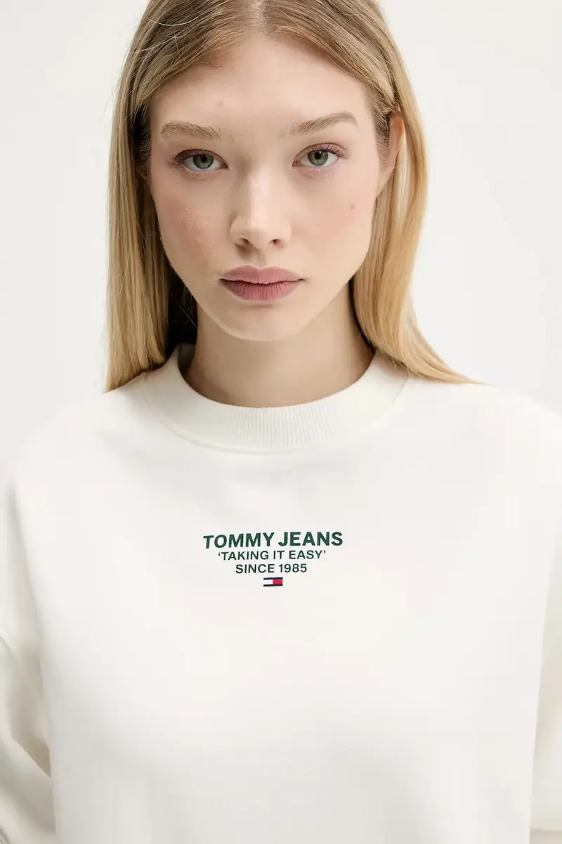 felpa in cotone donna colore beige DW0DW21368 miniatura 4