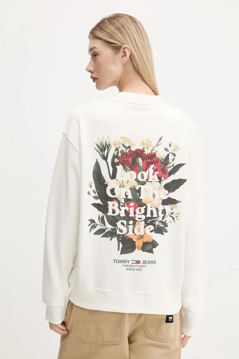 felpa in cotone donna colore beige DW0DW21368