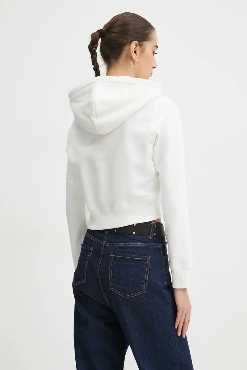 felpa in cotone donna colore bianco con cappuccio DW0DW20171 miniatura 3
