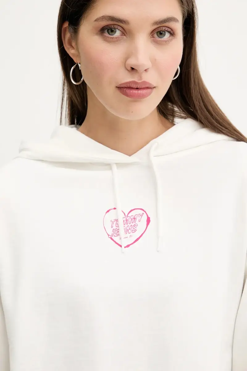 felpa in cotone donna colore bianco con cappuccio DW0DW21408 miniatura 4