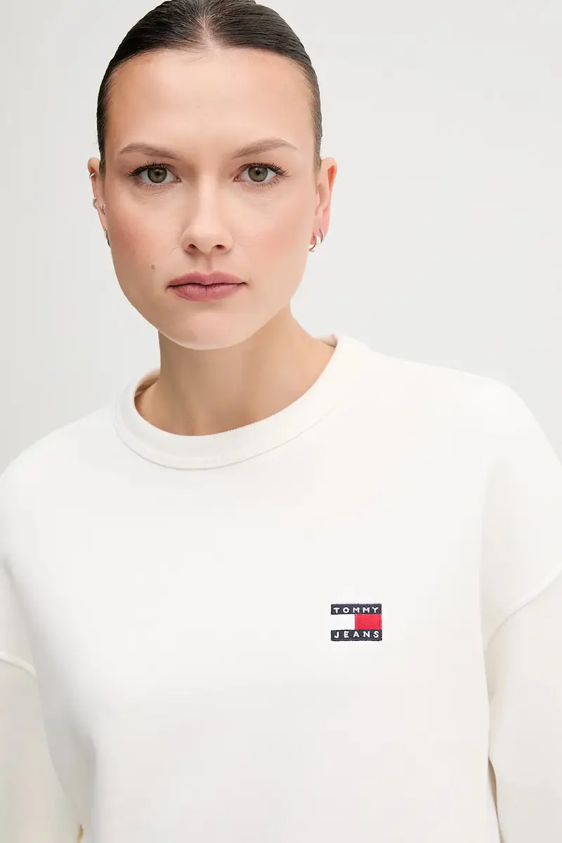 felpa in cotone donna colore bianco DW0DW19408 miniatura 3