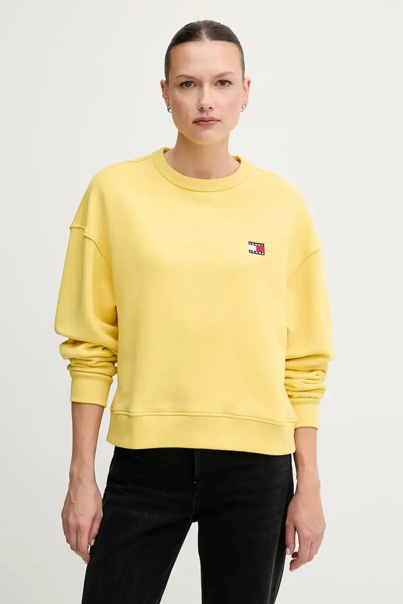 felpa in cotone donna colore bianco DW0DW19408 Giallo