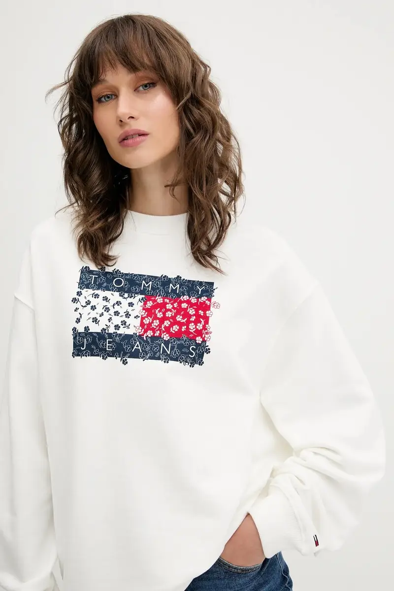 felpa in cotone donna colore bianco DW0DW20933 miniatura 4