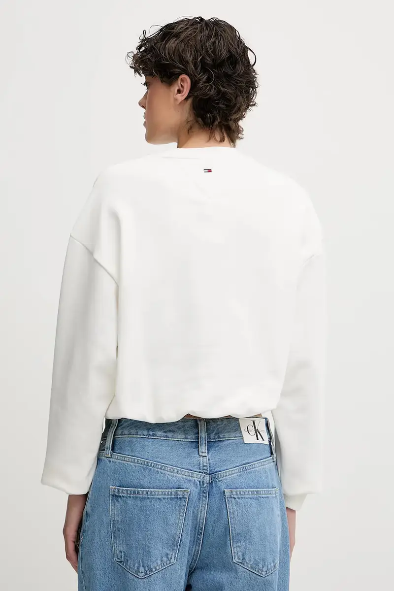 felpa in cotone donna colore bianco DW0DW20947 miniatura 2