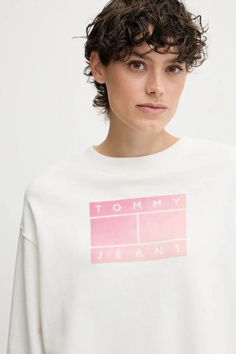 felpa in cotone donna colore bianco DW0DW21396 miniatura 3