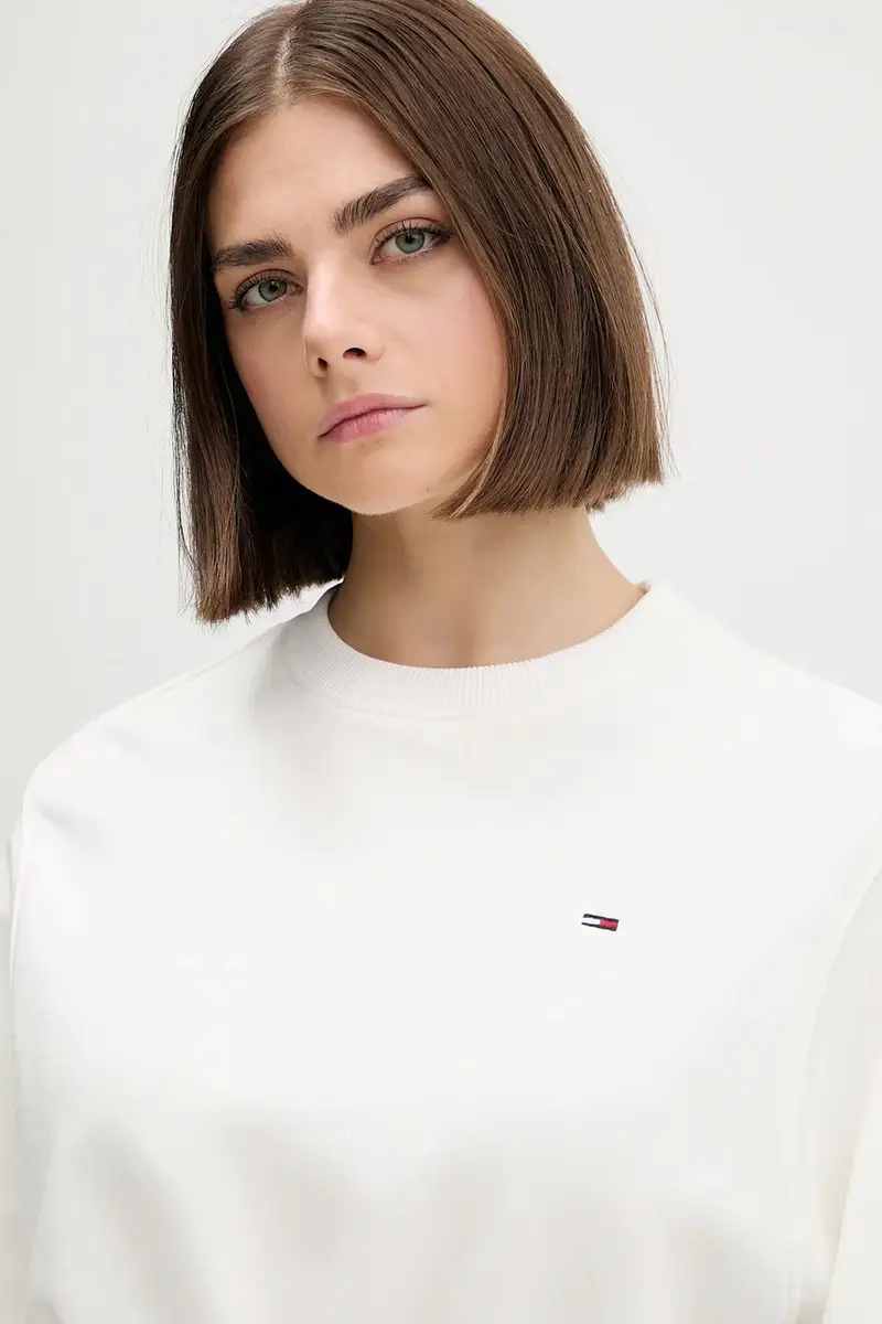 felpa in cotone donna colore bianco DW0DW21831 Beige miniatura 4