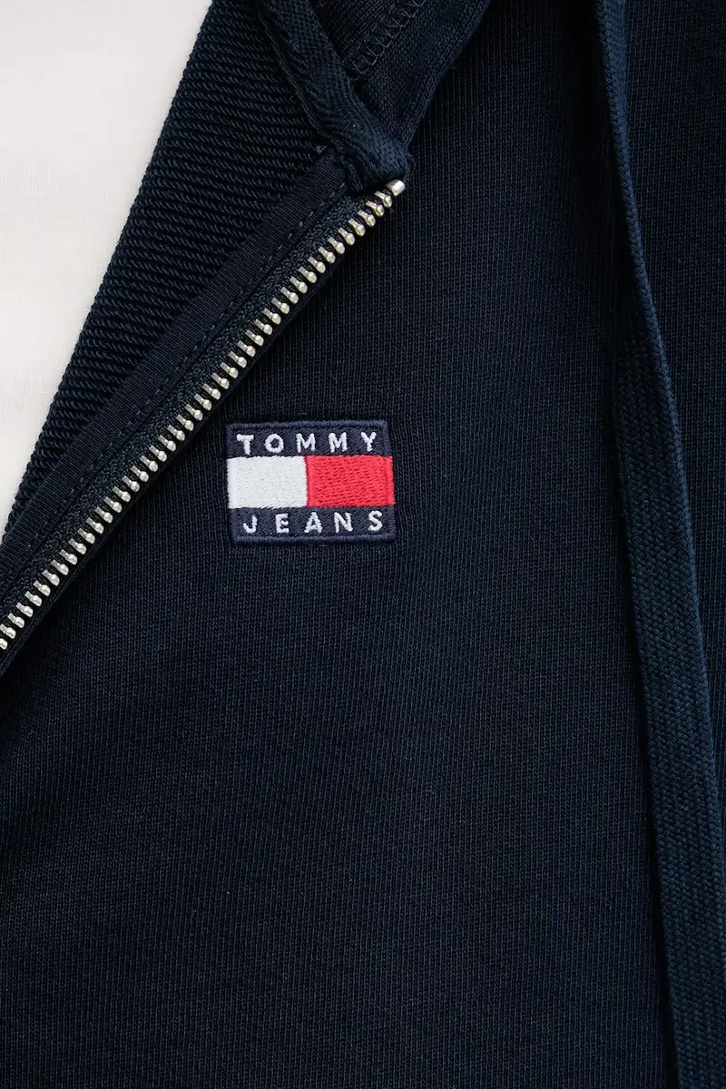 felpa in cotone donna colore blu navy con cappuccio con applicazione DW0DW21147 miniatura 4