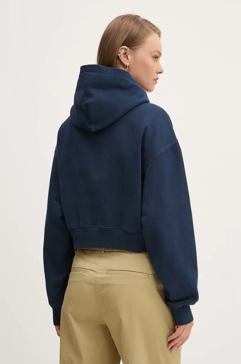 felpa in cotone donna colore blu navy con cappuccio DW0DW19291 miniatura 3