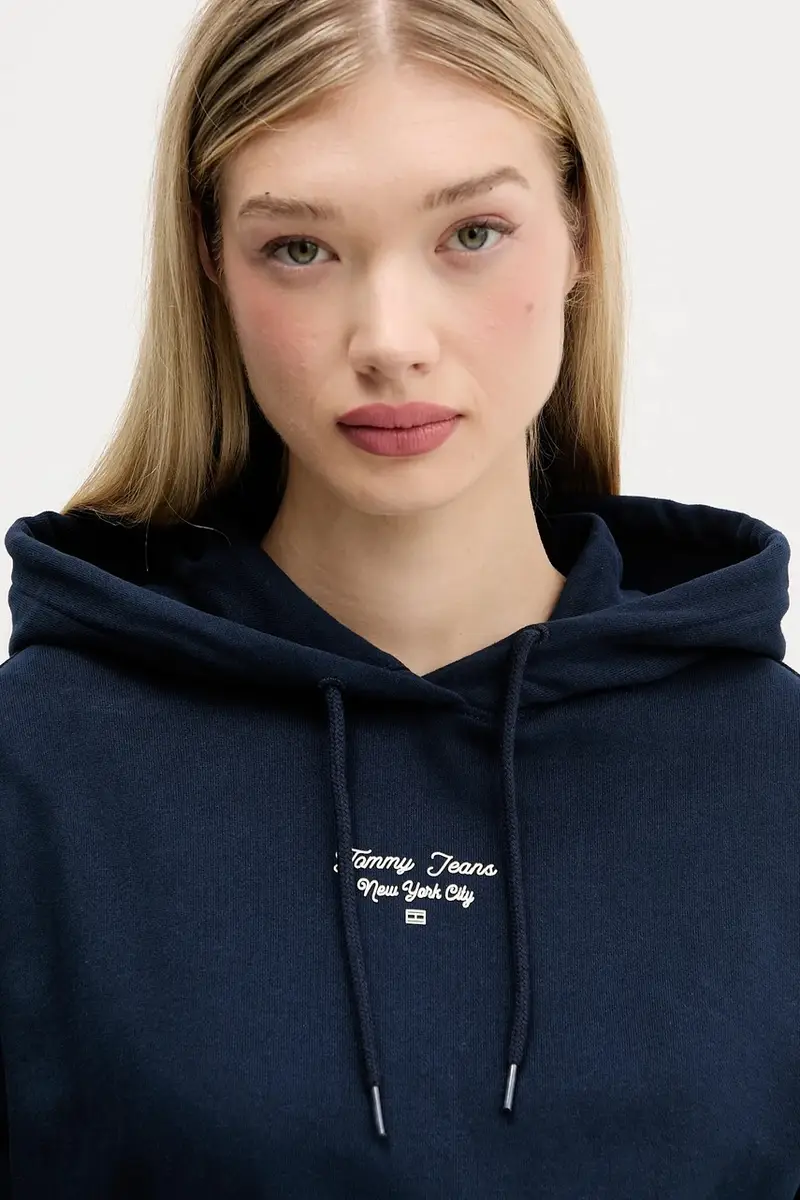 felpa in cotone donna colore blu navy con cappuccio DW0DW22170 miniatura 4