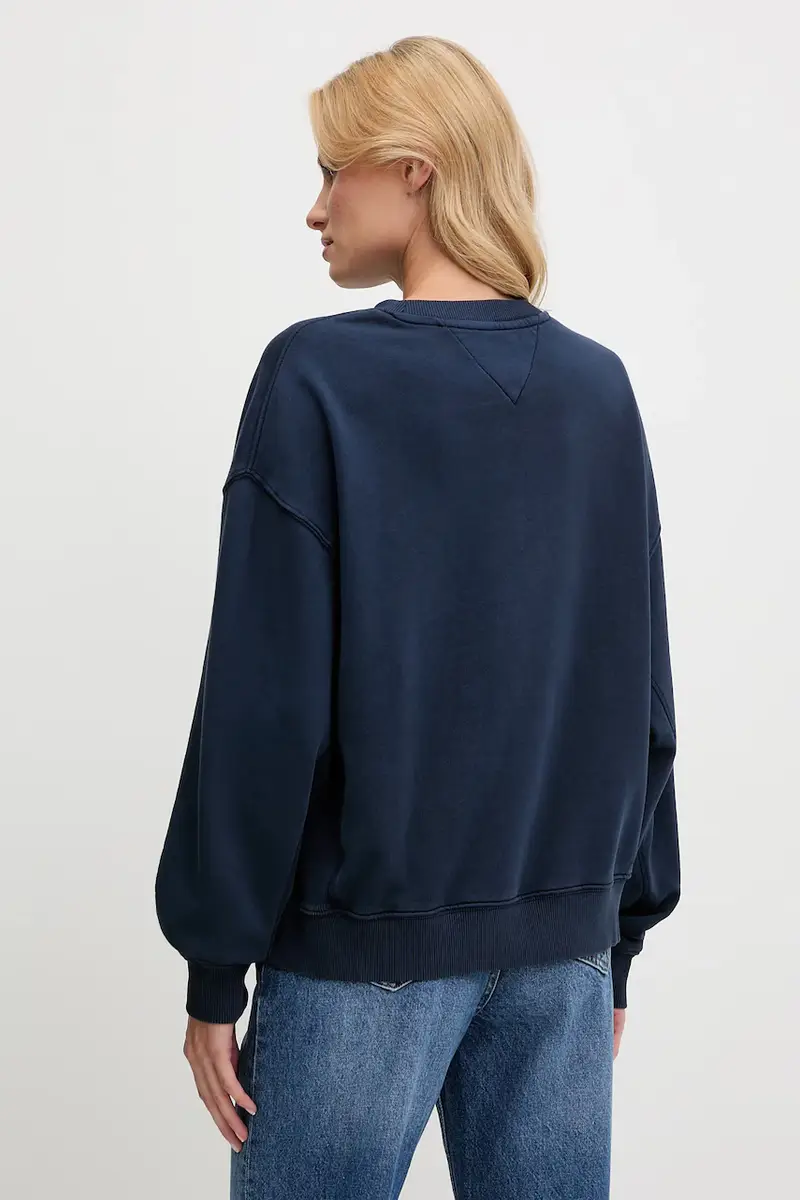 felpa in cotone donna colore blu navy DW0DW21202 miniatura 2