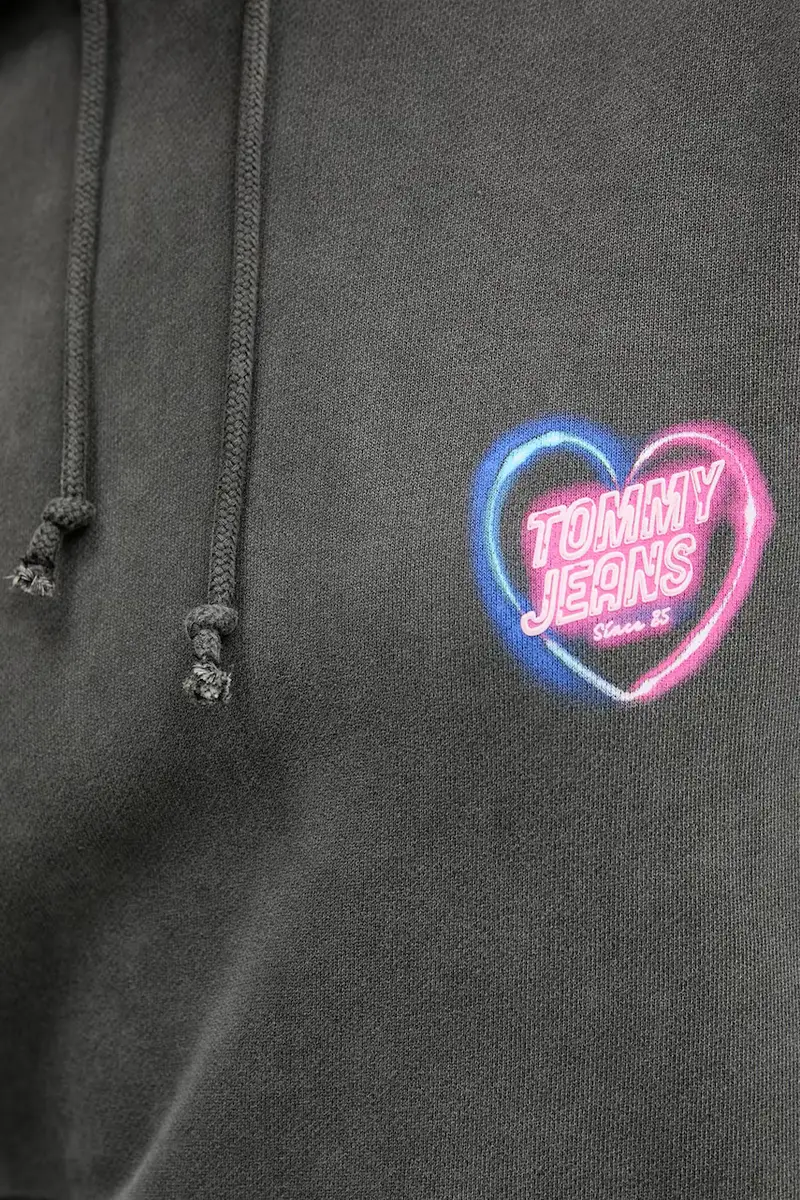 felpa in cotone donna colore grigio con cappuccio DW0DW20945 miniatura 5