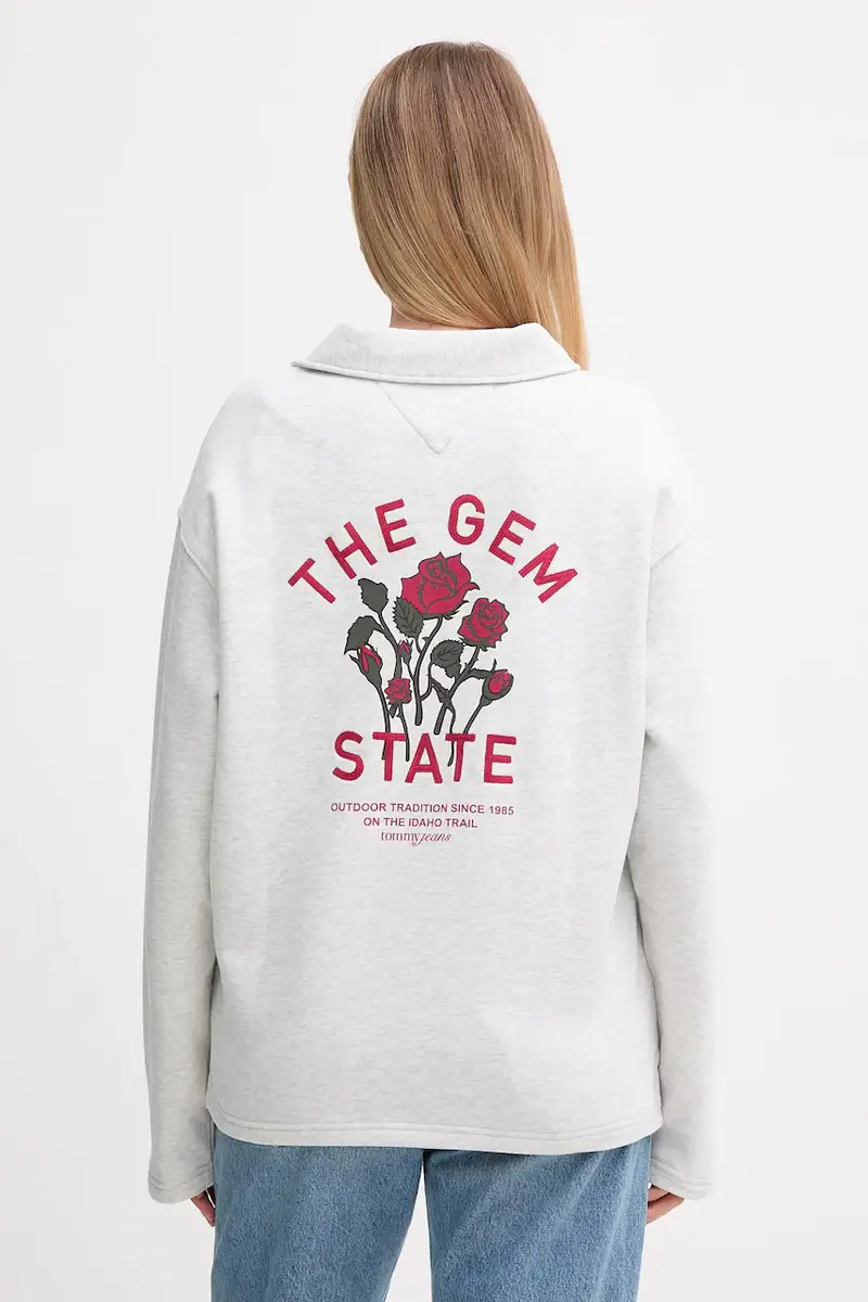 felpa in cotone donna colore grigio DW0DW22182 miniatura 4