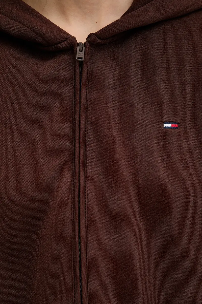 felpa in cotone donna colore marrone con cappuccio DW0DW21590 miniatura 5