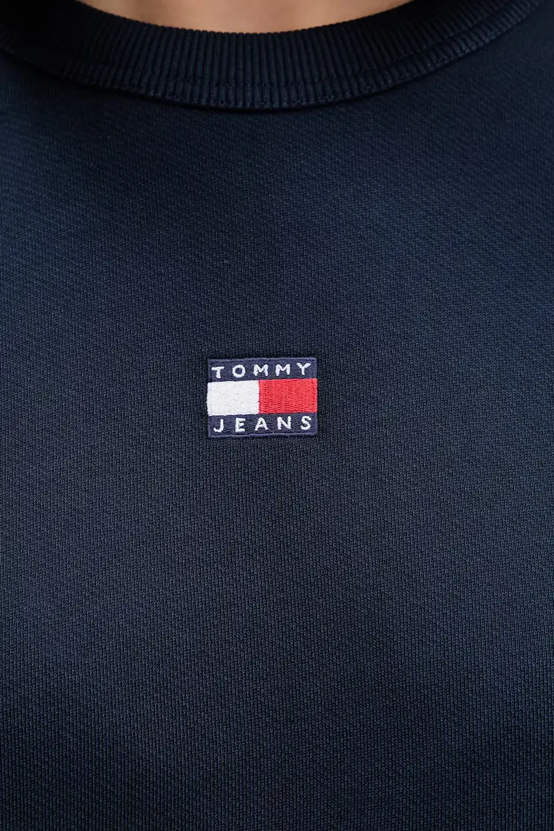 felpa in cotone donna colore nero con applicazione DW0DW17325 Blu navy miniatura 5