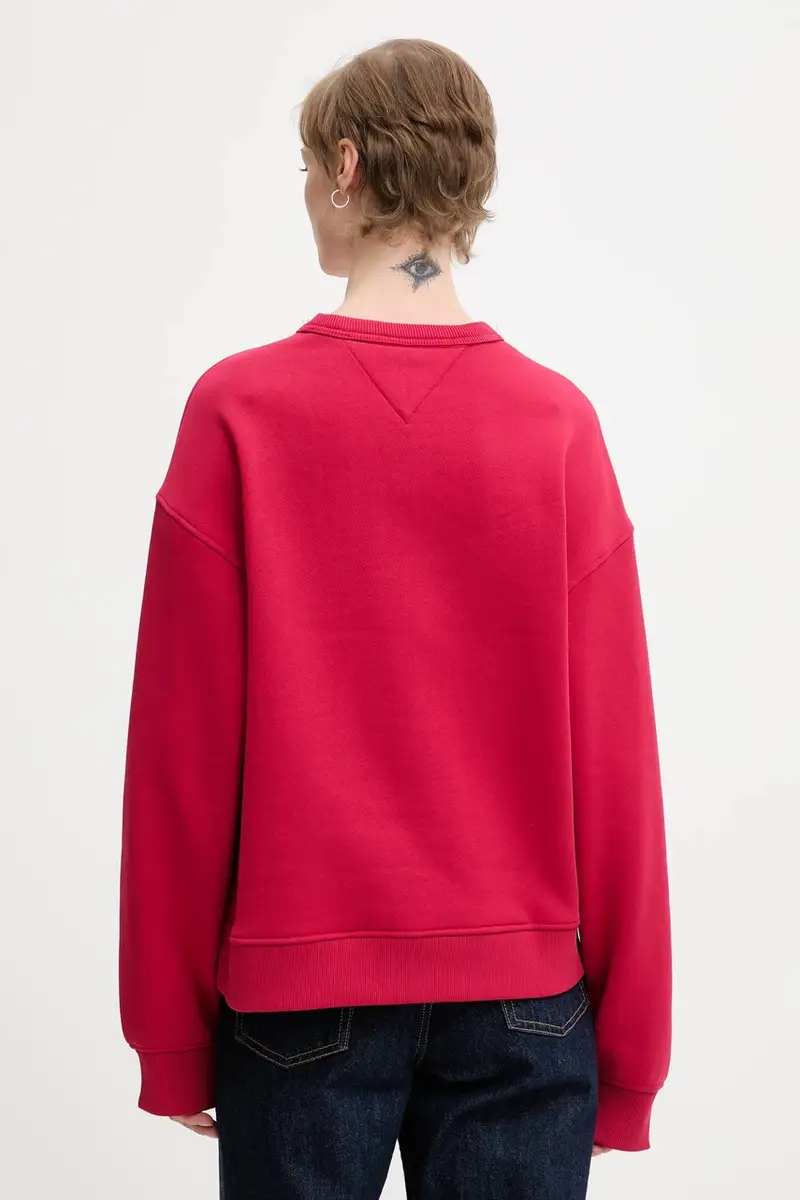 felpa in cotone donna colore nero con applicazione DW0DW17325 Rosa miniatura 3