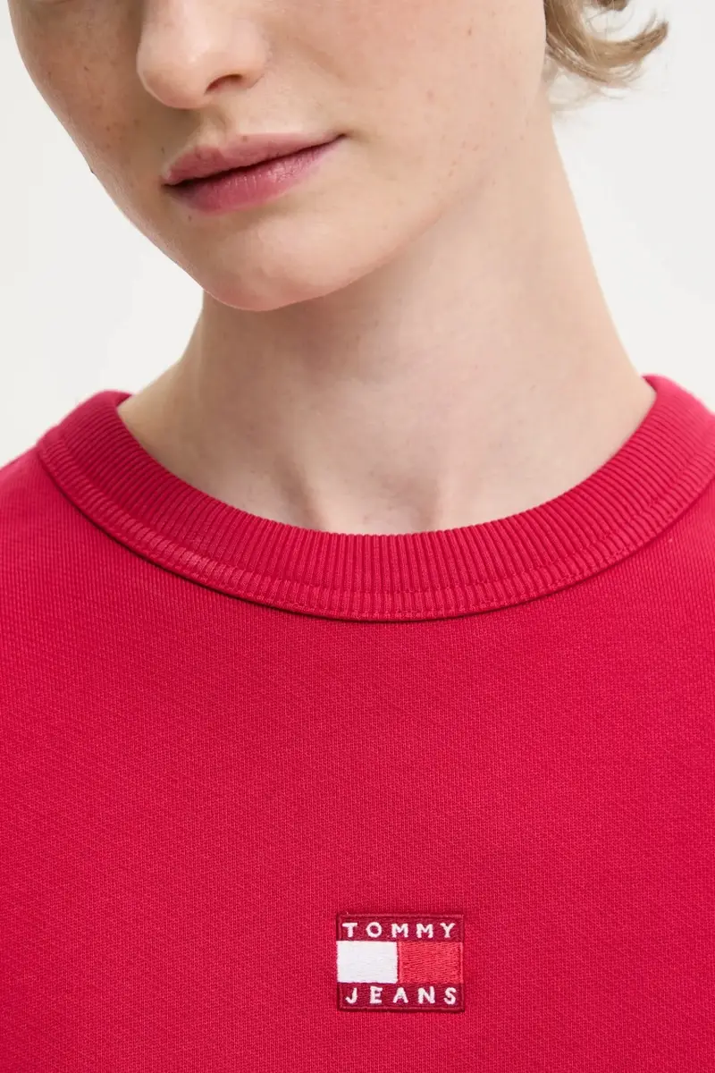 felpa in cotone donna colore nero con applicazione DW0DW17325 Rosa miniatura 5