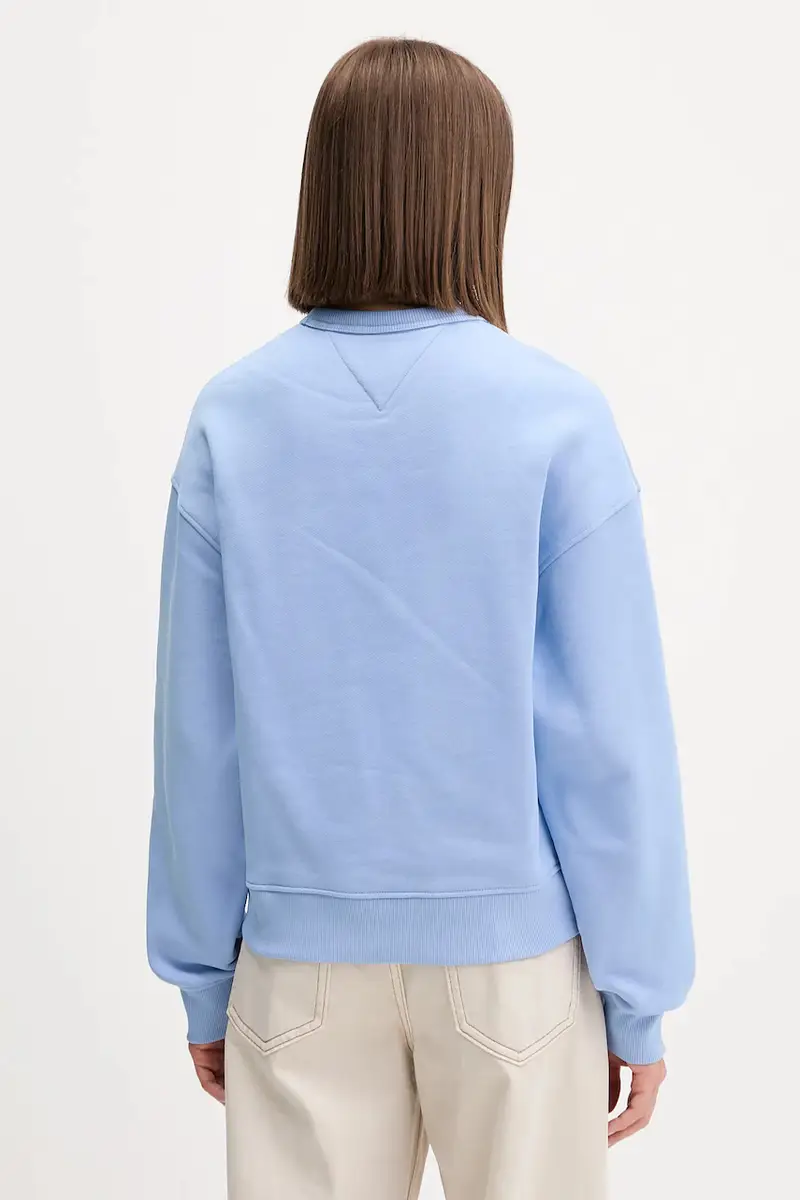 felpa in cotone donna colore nero con applicazione DW0DW17325 Violetto miniatura 3