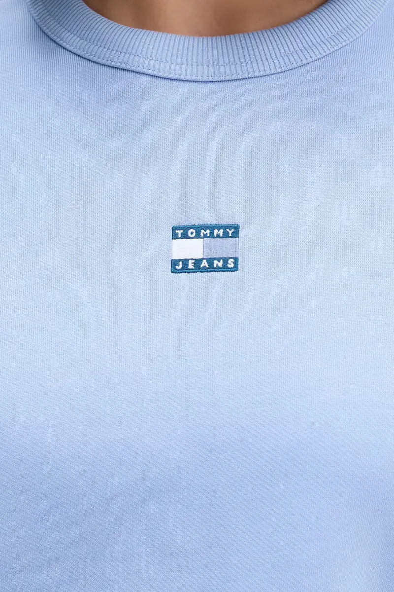 felpa in cotone donna colore nero con applicazione DW0DW17325 Violetto miniatura 5