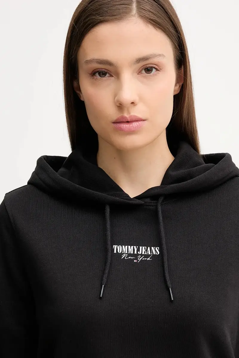 felpa in cotone donna colore nero con cappuccio DW0DW20943 miniatura 3