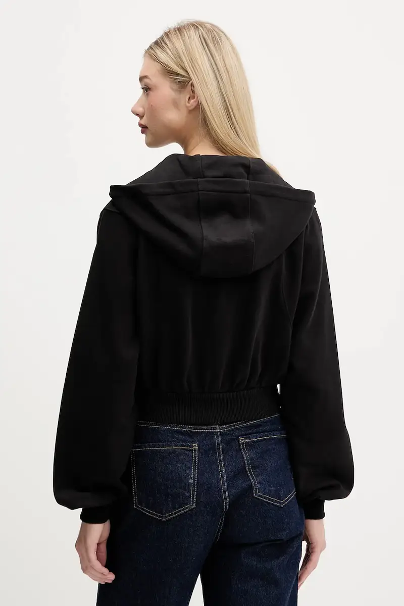 felpa in cotone donna colore nero con cappuccio DW0DW21590 miniatura 3