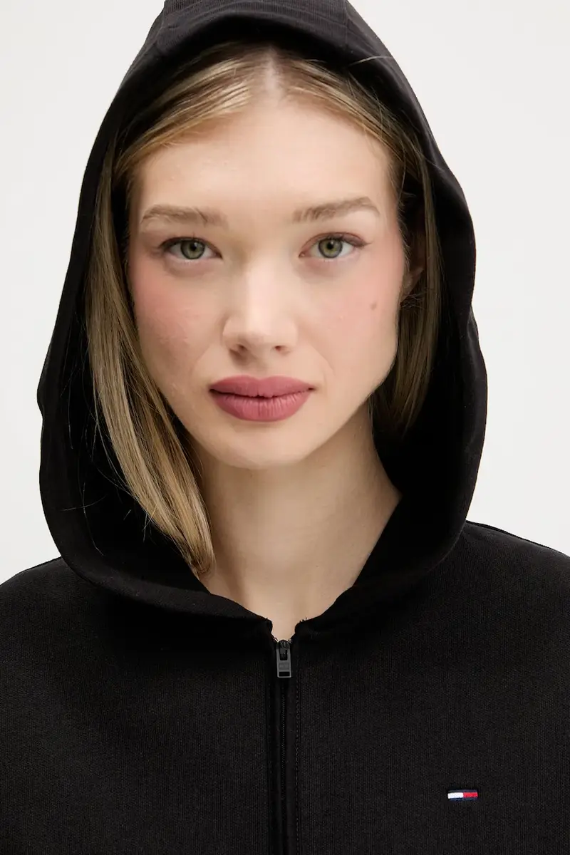 felpa in cotone donna colore nero con cappuccio DW0DW21590 miniatura 4