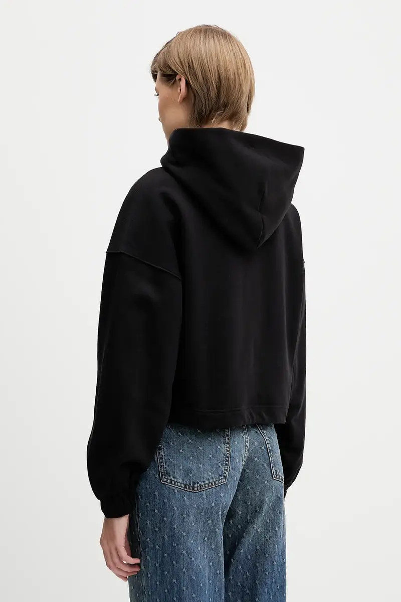 felpa in cotone donna colore nero con cappuccio DW0DW21607 miniatura 3