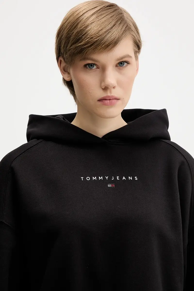 felpa in cotone donna colore nero con cappuccio DW0DW21607 miniatura 4