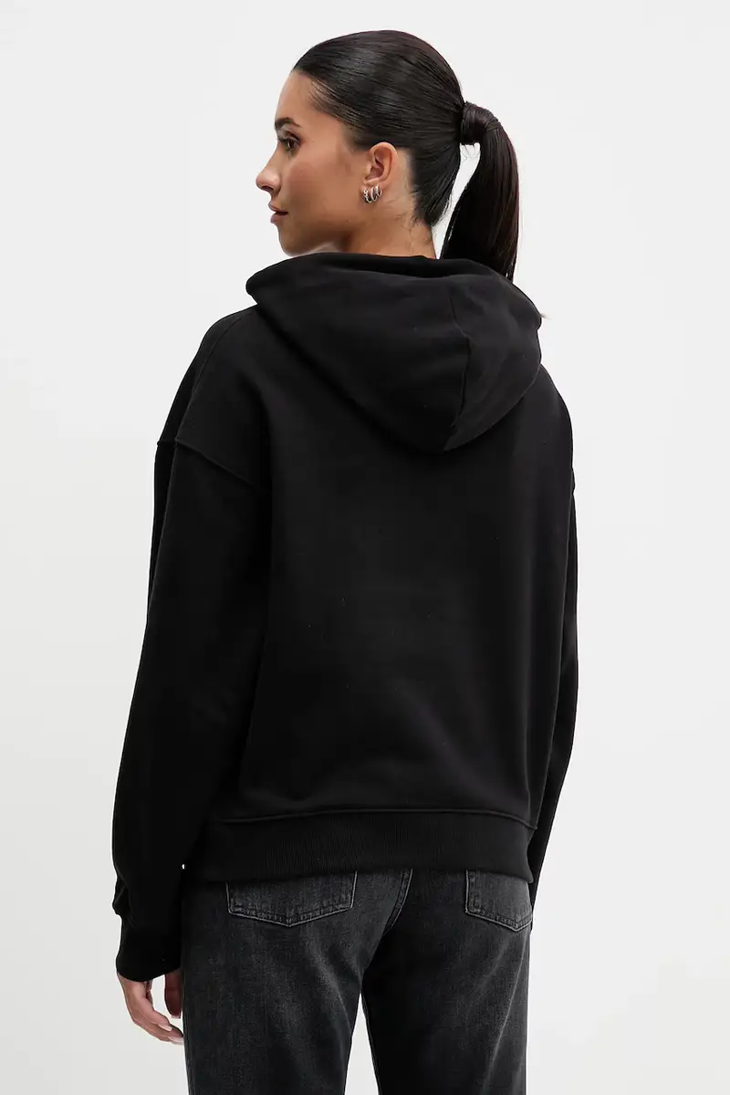 felpa in cotone donna colore nero con cappuccio DW0DW21785 miniatura 3