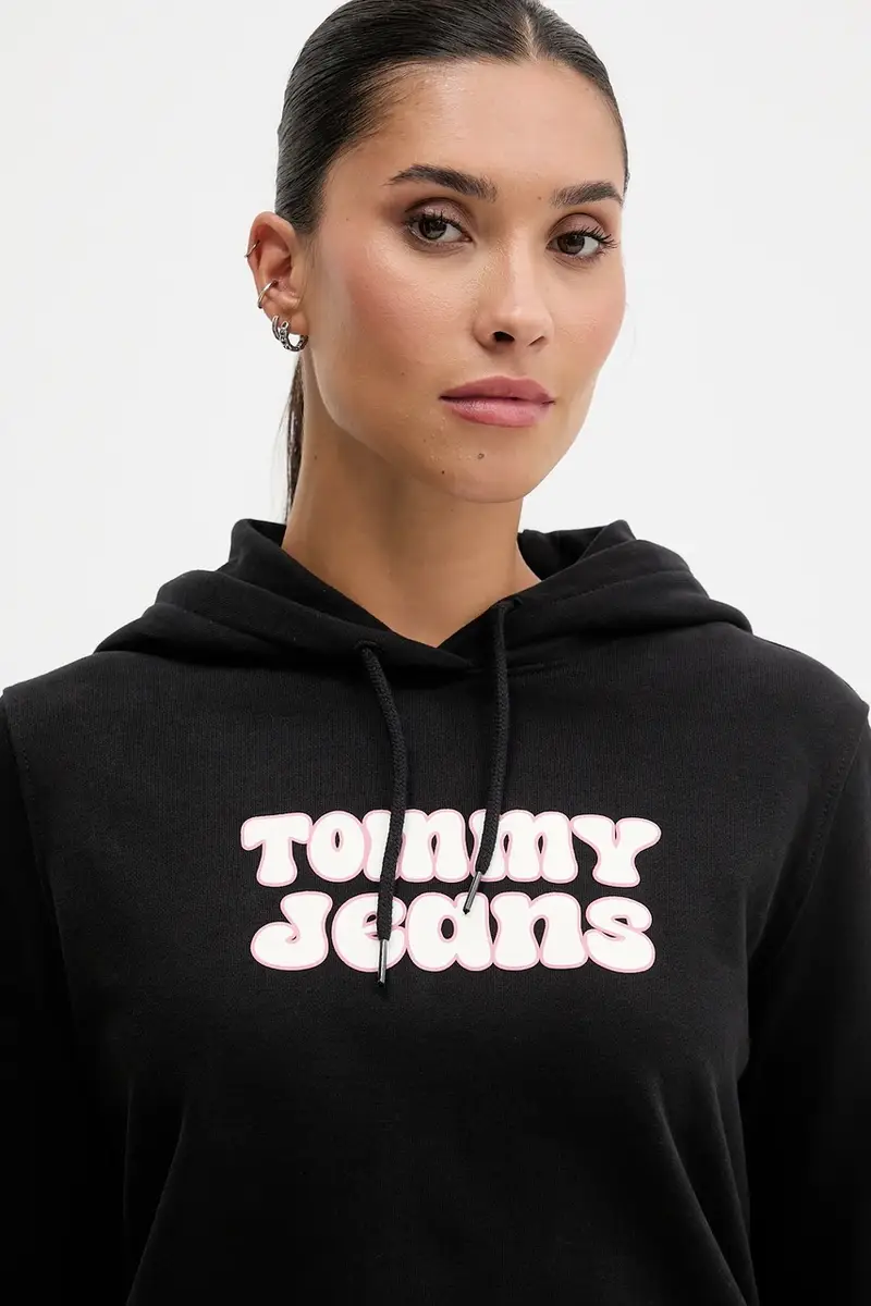 felpa in cotone donna colore nero con cappuccio DW0DW21962 miniatura 4