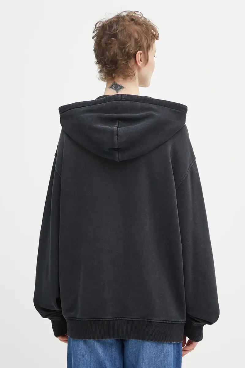 felpa in cotone donna colore nero con cappuccio DW0DW22169 miniatura 3