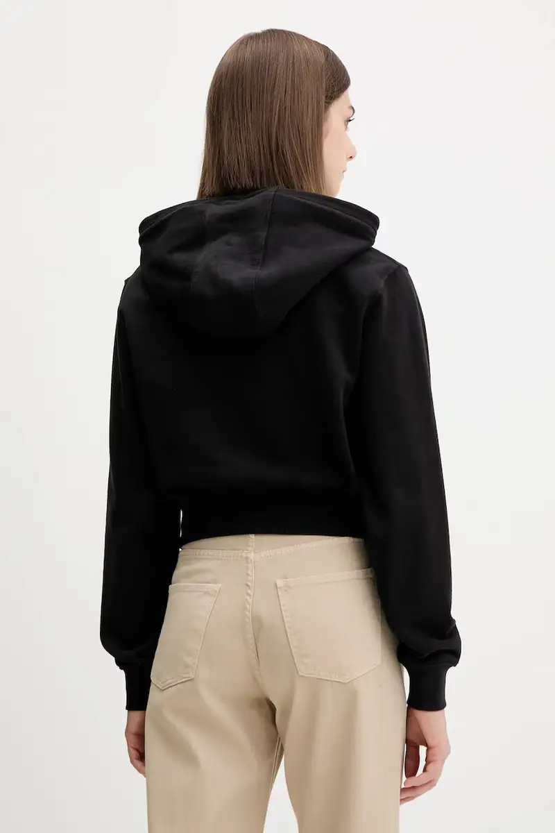 felpa in cotone donna colore nero con cappuccio DW0DW22170 miniatura 3